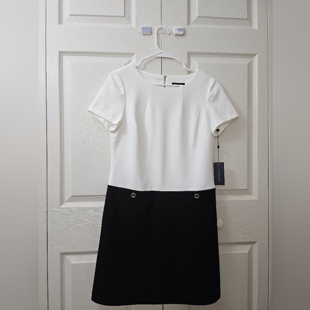 NWT Tommy Hilfiger Classic Color Block Straight Pencil Midi Dress